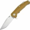 Discount ⌛ Kubey Knife Kubey 216 KUB216A, 3.3" D2 Sand Blast Finish Plain Blade, Tan G-10 Handles 🎁
