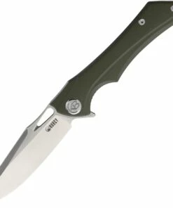 Best Sale 👍 Kubey Knife Kubey Raven KB245B, 3.94" AUS-10 Sandblast Blade, Green G-10 Handles 👍