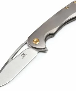 Wholesale ❤️ Kansept Knives K1001A1 Kryo, 3.58" CPM-S35VN Stonewashed Plain Blade, Gray Titanium Handle 🎁