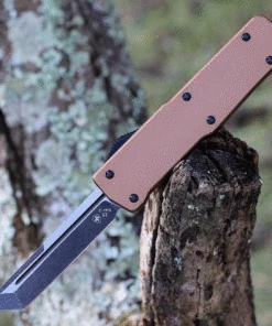 Hot Sale 💯 Templar Knife Co. Templar Premium Lightweight Large OTF -Alum. Bronze (3.55" D2 Blk Tanto) LA-AB-22-1 👏