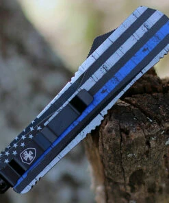 Discount 👏 Templar Knife Co. Templar Knife Large OTF Back The Blue L-BTB-13-2, 3.5" 440C Satin Dagger Blade, Aluminum Zinc Handle 👍 -Automatic Knives shop LBTB.1 14729.1604695924