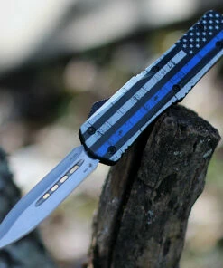 Discount 👏 Templar Knife Co. Templar Knife Large OTF Back The Blue L-BTB-13-2, 3.5" 440C Satin Dagger Blade, Aluminum Zinc Handle 👍