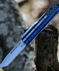 Coupon 😍 Templar Knife Co. Templar Knife Large OTF Back The Blue L-BTB-23-2, 3.5" 440C Satin Tanto Blade, Aluminum Zinc Handle 🔥