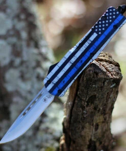 Brand new 🎁 Templar Knife Co. Templar Knife Large OTF Back The Blue L-BTB-33-2, 3.5" 440C Satin Drop Point Blade, Aluminum Zinc Handle 👏