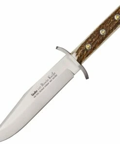 Cheapest 🔔 Linder 440 Bowie Knife - Stag (1.75" 440 Satin) Brown Leather Sheath 🌟