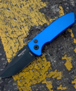Promo 🔔 Pro-Tech Short Blade Rockeye (SBR) Automatic Blue Alum. (2.5" S35VN Blk) LG403-BLUE 🌟