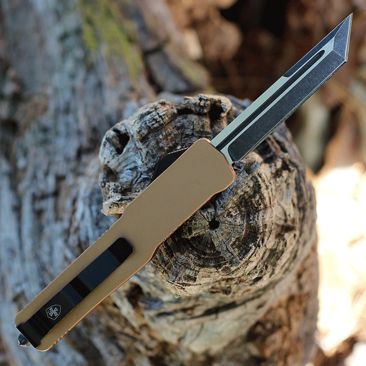 Outlet ⌛ Templar Knife Co. Templar Premium Lightweight Slim OTF -Alum. Bronze (3.25" D2 Blk Tanto) MA-AB-22-1 ✔️ 2 Outlet ⌛ Templar Knife Co. Templar Premium Lightweight Slim OTF -Alum. Bronze (3.25" D2 Blk Tanto) MA-AB-22-1 ✔️ - Image 2
