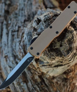 New 🤩 Templar Knife Co. Templar Premium Lightweight Slim OTF -Alum. Bronze (3.25" D2 Blk Drop Point) MA-AB-32-1 😍