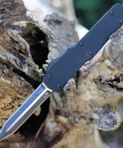 Best Pirce 🌟 Templar Knife Co. Templar Premium Lightweight Slim OTF -Alum. Blk Rubber (3.25" D2 Blk Dagger) MA-BR-12-1 ⭐