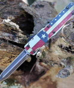 Best Sale 🎁 Templar Knife Co. Templar Premium Lightweight Slim OTF -Alum. Texan (3.25" D2 Blk Dagger) MA-TX-12-1 😀