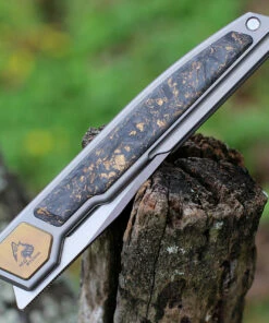 Wholesale 🌟 Maxace Knives Maxace Persian Front Flipper - Gray Ti / CF (4" Satin M390) MCPS01 🎁 -Automatic Knives shop MAXMCPS01 89606.1639509795