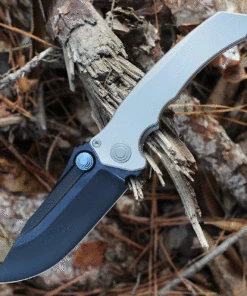 Outlet 🔥 Maxace Knives Maxace Sandstorm V2 - Smooth Gray Ti (4.25" M390 Black) MCS02 💯