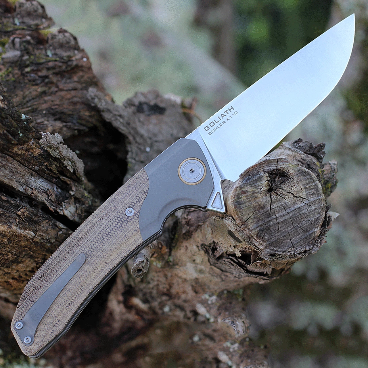 Wholesale 🎉 Maxace Knives Maxace Goliath 2.0 Brown Micarta / Blk SW (4.3" K110 Satin) MGL201 👍 2 Wholesale 🎉 Maxace Knives Maxace Goliath 2.0 Brown Micarta / Blk SW (4.3" K110 Satin) MGL201 👍 - Image 2