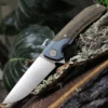 Best reviews of ✨ Maxace Knives Maxace Goliath 2.0 - Micarta /Blue SW Bolster (4" Satin) MGL202 😍