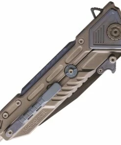 Wholesale ⭐ Maxace Knives Mammoth - Grey / Blue Ti (4.33" Black Tanto) MM04 🎉 -Automatic Knives shop MAXMM04 2 76587.1628015426