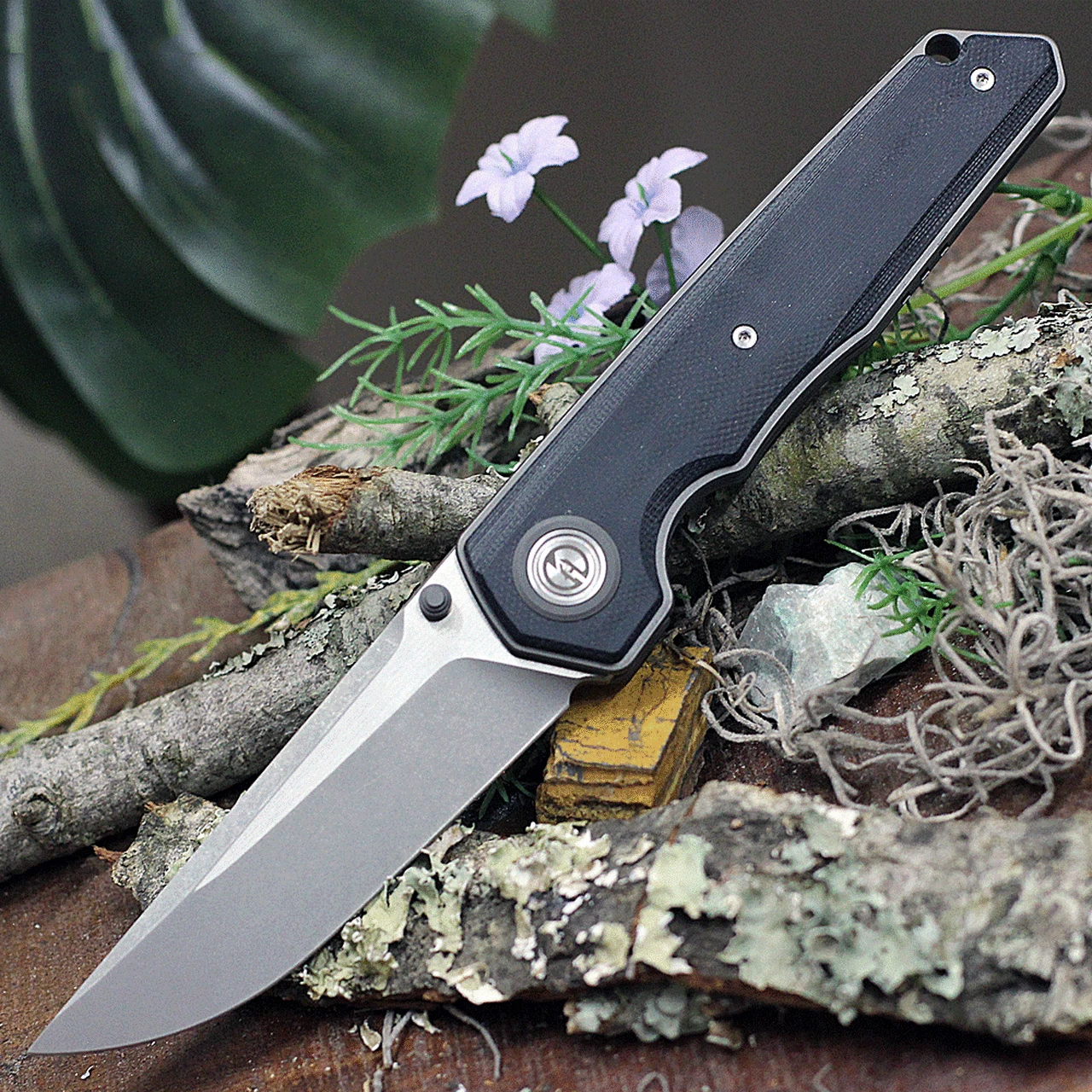 Outlet 🛒 Maxace Knives Samurai MSM10, 3.74" K110 Gray Drop Point Plain Blade, Black G-10 Handle 😀 1 Outlet 🛒 Maxace Knives Samurai MSM10, 3.74" K110 Gray Drop Point Plain Blade, Black G-10 Handle 😀