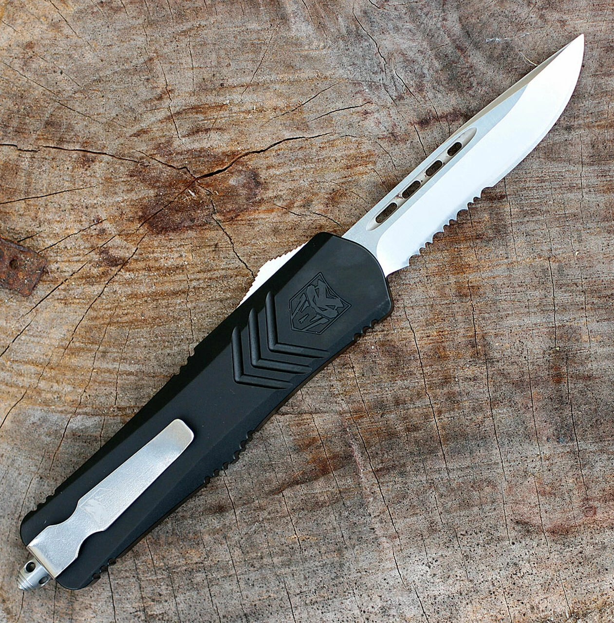 Budget ๐ CobraTec Black FS-X OTF Knife CTKMBLKFS-XMDS, 3" D2 Steel Drop Point Serrated Blade, Black Aluminum Handle ๐งจ 2 Budget ๐ CobraTec Black FS-X OTF Knife CTKMBLKFS-XMDS, 3" D2 Steel Drop Point Serrated Blade, Black Aluminum Handle ๐งจ - Image 2