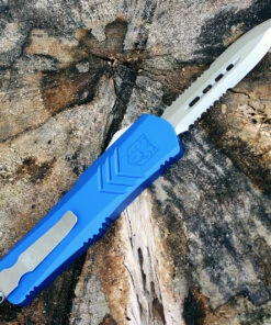 Coupon 🛒 CobraTec Blue FS-X OTF Knife CTKMBLUFS-XMDAG2SS, 3" D2 Steel Dagger Double Serrated Blade, Blue Aluminum Handle 🛒 -Automatic Knives shop MBLUFS XMDAG2SS 14589.1583253192