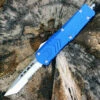 New 😀 CobraTec Blue FS-X OTF Knife CTKMBLUFS-XMTS, 3" D2 Steel Tanto Serrated Blade, Blue Aluminum Handle ⭐
