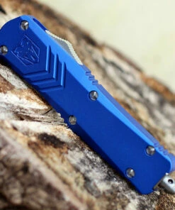 New 😀 CobraTec Blue FS-X OTF Knife CTKMBLUFS-XMTS, 3" D2 Steel Tanto Serrated Blade, Blue Aluminum Handle ⭐ -Automatic Knives shop MBLUFSX 47227.1583253357