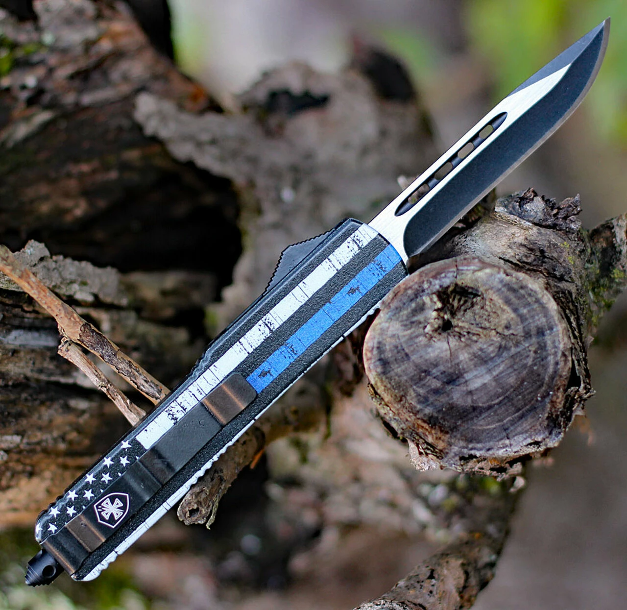 Top 10 ❤️ Templar Knife Co. Templar Knife Slim OTF Back The Blue M-BTB-33-1, 3.5" 440C Black/Satin Drop Point Blade, Aluminum Zinc Handle 🔔 2 Top 10 ❤️ Templar Knife Co. Templar Knife Slim OTF Back The Blue M-BTB-33-1, 3.5" 440C Black/Satin Drop Point Blade, Aluminum Zinc Handle 🔔 - Image 2