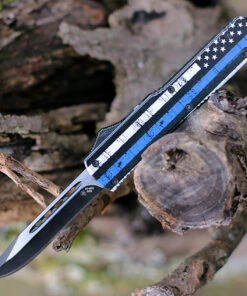 Top 10 ❤️ Templar Knife Co. Templar Knife Slim OTF Back The Blue M-BTB-33-1, 3.5" 440C Black/Satin Drop Point Blade, Aluminum Zinc Handle 🔔