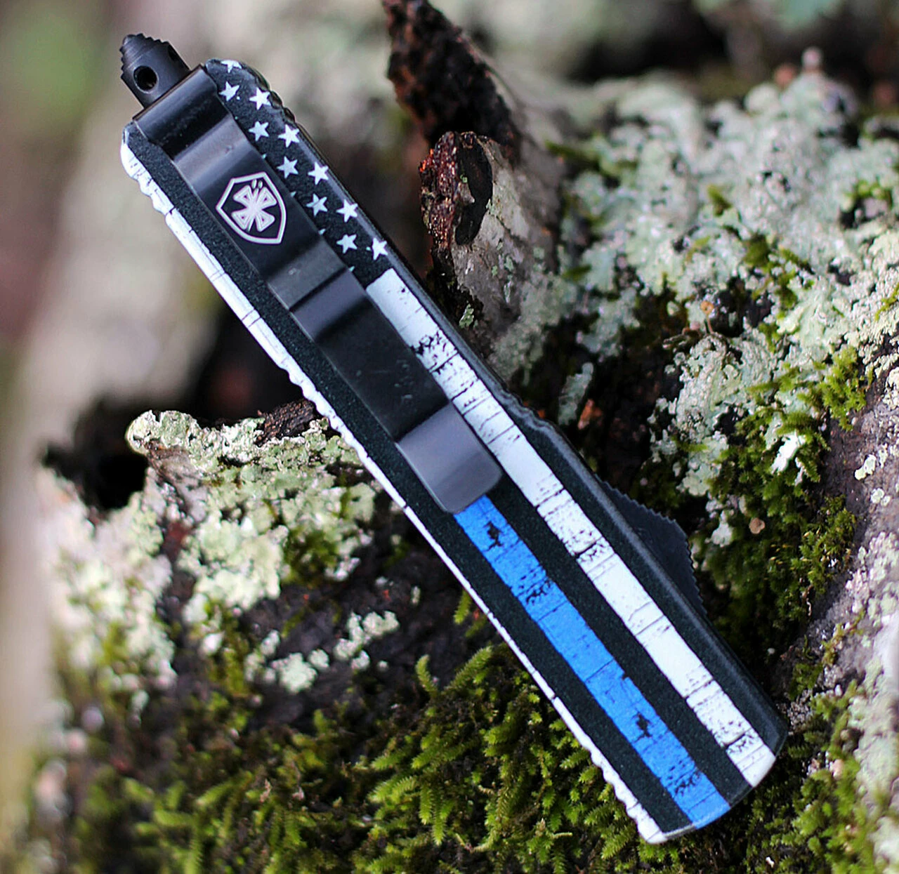 New 😍 Templar Knife Co. Templar Knife Slim OTF Back The Blue M-BTB-13-1, 3.5" 440C Black/Satin Dagger Blade, Aluminum Zinc Handle ✨ 4 New 😍 Templar Knife Co. Templar Knife Slim OTF Back The Blue M-BTB-13-1, 3.5" 440C Black/Satin Dagger Blade, Aluminum Zinc Handle ✨ - Image 4