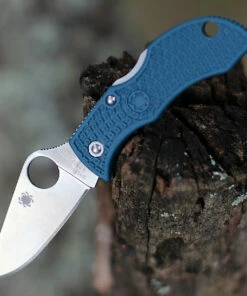New ✨ Spyderco Knives Spyderco Manbug FRN K390 MFK390, 2.29" K390 Steel Plain Blade, Blue FRN Handle ⌛