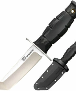 Brand new ⌛ Cold Steel Mini Leather Neck Tanto Point CS-39LSAA, 3.5" 8Cr13MoV Tanto Plain Blade, Black Long Kray-ExHandle 🌟