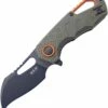Deals 🌟 MKM - Maniago Knife Makers Isonzo Black Coated Hawkbill Blade, OD Green FRN Handle, Orange Aluminium Spacer 🎁