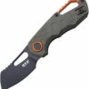 Promo 🛒 MKM - Maniago Knife Makers Isonzo Black Coated Cleaver Blade, OD Green FRN Handle, Orange Aluminium Spacer 👏