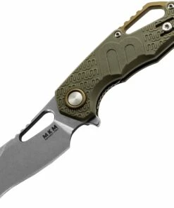 Outlet 😀 MKM - Maniago Knife Makers Isonzo Stonewash Hawkbill Blade, Gray FRN Handle, Green Aluminium Spacer 🤩