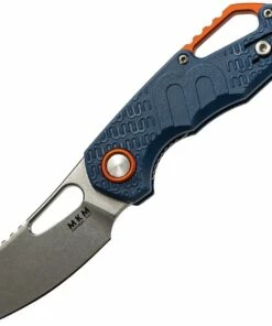 Best deal ⌛ MKM - Maniago Knife Makers Isonzo Stonewashed Cleaver Blade, Blue FRN Handle, Orange Aluminium Spacer 🧨