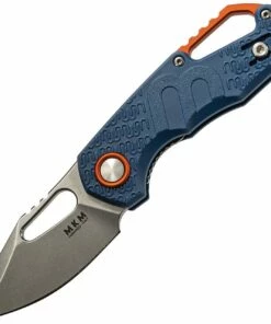 Brand new ⌛ MKM - Maniago Knife Makers Isonzo Stonewashed Clip Point Blade, Blue FRN Handle, Orange Aluminium Spacer ⭐