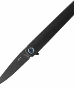 Best Sale 🌟 MKM - Maniago Knife Makers, Zieba Flame Flipper, FL01-TDSW, 2.9" Black Stonewashed Drop Point Blade, Black Titanium Handle ⌛
