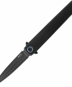 Coupon 💯 MKM - Maniago Knife Makers Zieba Flame Flipper, FL02-TDSW, 2.9" Black Stonewash Dagger, Black Titanium Handle 🌟