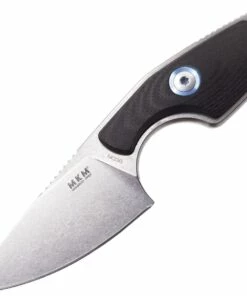 Hot Sale 🌟 MKM - Maniago Knife Makers Mikro 1 Fixed Blade R01-GBK, 2" Bohler M390 Stonewashed Plain Blade, Black G-10 Handle 🤩