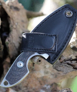 Cheap ✨ MKM - Maniago Knife Makers Mikro 2 Fixed Blade R02-CF, 2" Bohler M390 Stonewashed Plain Blade, Black Carbon Fiber Handle 🤩 -Automatic Knives shop MR02CF 45831.1627402278