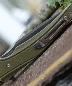 Promo 👍 Maxace Knives Ranger MGR03, 3.86" XW42 Gray Plain Blade, Green Micarta Handle 🎁 -Automatic Knives shop MRG03.1 53792.1628021664