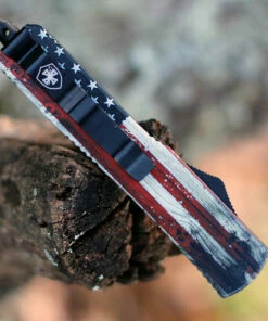 Cheapest 🔔 Templar Knife Co. Templar Knife Slim OTF Wood U.S. Flag M-WUS-33-1, 3.5" 440C Black/Satin Drop Point Blade, Aluminum Zinc Handle 🔥 -Automatic Knives shop MWUS331.1 09761.1604086593