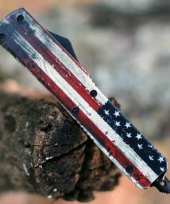 Cheapest 🔔 Templar Knife Co. Templar Knife Slim OTF Wood U.S. Flag M-WUS-33-1, 3.5" 440C Black/Satin Drop Point Blade, Aluminum Zinc Handle 🔥 -Automatic Knives shop MWUS331.3 98883.1604086593
