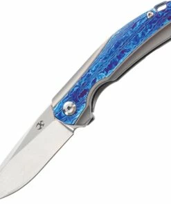 Cheap 👏 Kansept Knives K2007A4 Mini Accipiter, 2.9" CPM-S35VN Stonewashed Plain Blade, Titanium/ Timascus Handle ✔️