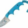New ⌛ CRKT Minimalist Bowie Cthulhu, 2.13" 8Cr13MoV Satin Plain Blade, Blue Polypropylene Handle w/ Sheath 👏