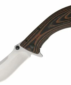 New 👍 Outdoor Edge CQ-35 Large Conquer Framelock Knife, 3.5" Drop Point Blade, Black & Brown Handle 😍