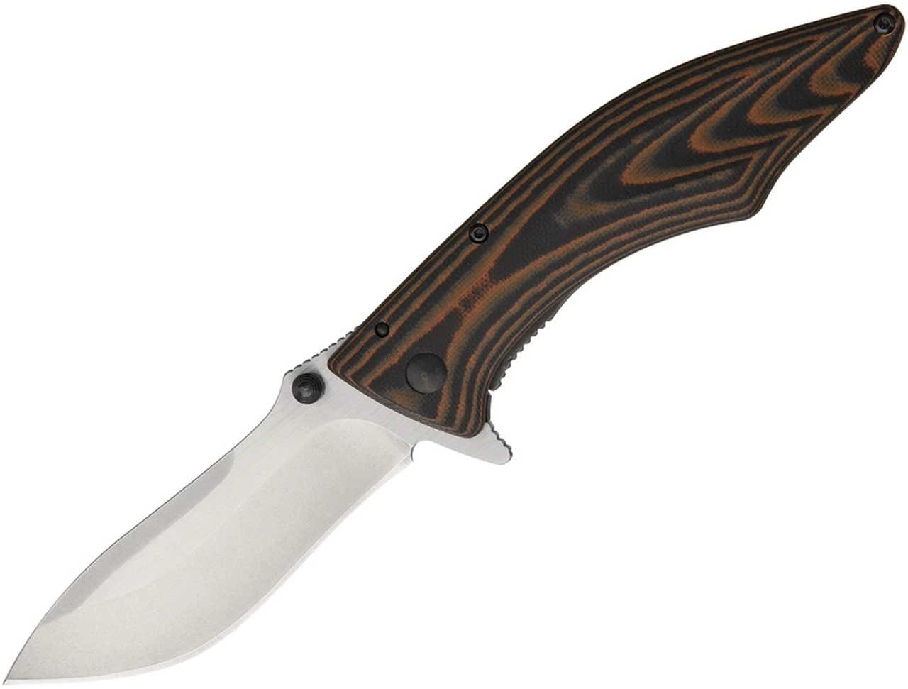 New 👍 Outdoor Edge CQ-35 Large Conquer Framelock Knife, 3.5" Drop Point Blade, Black & Brown Handle 😍 1 New 👍 Outdoor Edge CQ-35 Large Conquer Framelock Knife, 3.5" Drop Point Blade, Black & Brown Handle 😍