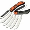 Promo 😍 Outdoor Edge 3.5" Razorlite EDC RLB-30, 3.5" Japanese 420J2 Stainless Interchangeable Blades, Orange Grivory w/ Rubberized TPR Inserts Handle ✔️