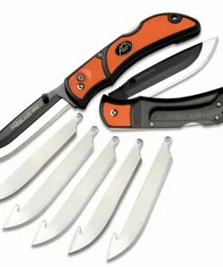 Promo 😍 Outdoor Edge 3.5" Razorlite EDC RLB-30, 3.5" Japanese 420J2 Stainless Interchangeable Blades, Orange Grivory w/ Rubberized TPR Inserts Handle ✔️