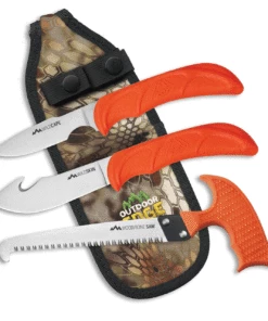 Outlet 😍 Outdoor Edge WG-10C WildGuide™ Field 👗 Dressing Kit, Orange Rubberized TPR Handle, Mossy Oak™ Camo Nylon Belt Sheath 🔔