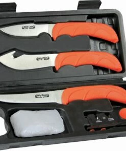 Coupon ✨ Outdoor Edge WildLite Butcher Kit WL-6, 420J Stainless Steel Full-Tang Blades, Nonslip Rubberized TPR Handle 👍