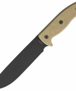 Wholesale 👏 Ontario Knife Co. Rat-7 Survival Fixed Blade Knife 8668, 7" Black 1095 High Carbon Drop Point Blade, Tan Micarta Handle w/Black Nylon Sheath 🤩